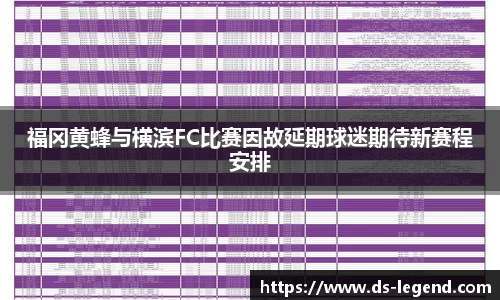 福冈黄蜂与横滨FC比赛因故延期球迷期待新赛程安排